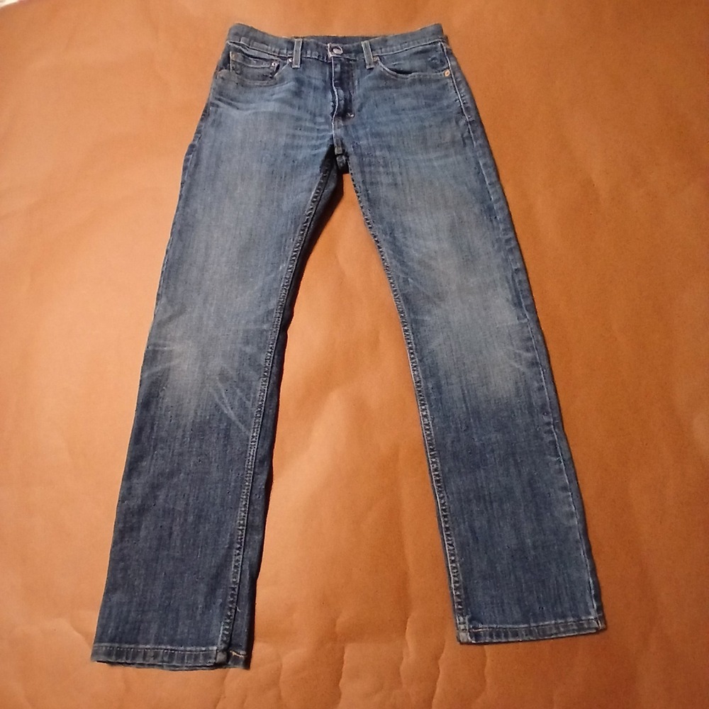 Levis 513 Jeans Mens 32x32 Blue Medium Wash Slim Straight Leg Zip Fly Denim
